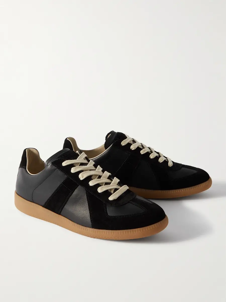 Maison Margiela Replica Leather and Suede Sneakers - Men | Thumbnail 3