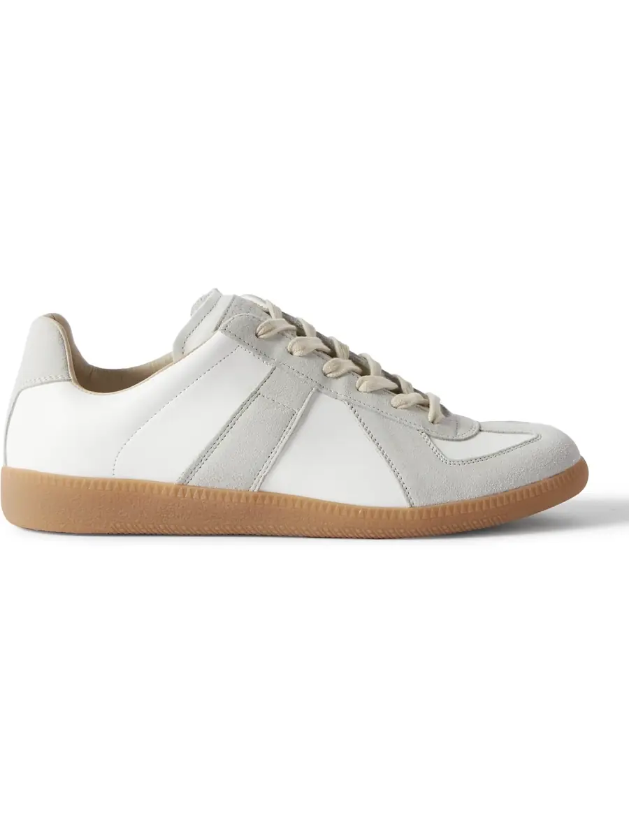 Maison Margiela Replica Leather and Suede Sneakers - Men