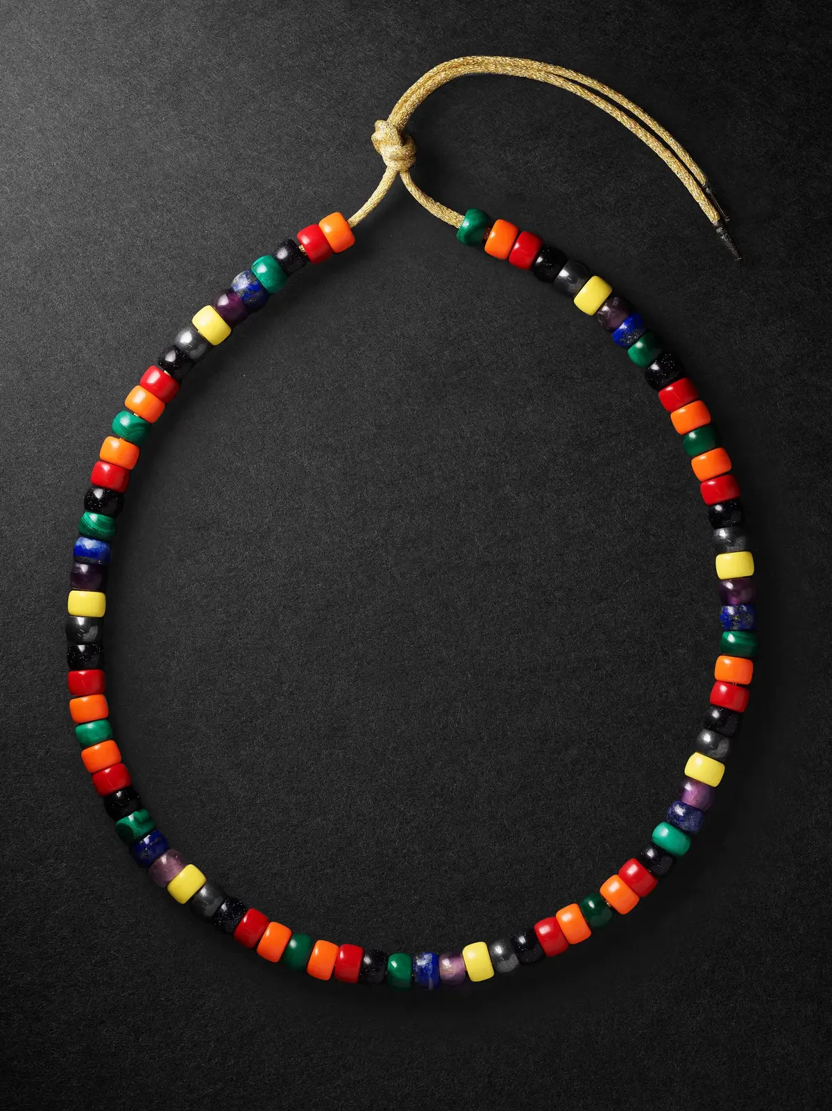 Formentera Forte Beads Gold Multi-Stone Necklace - Men