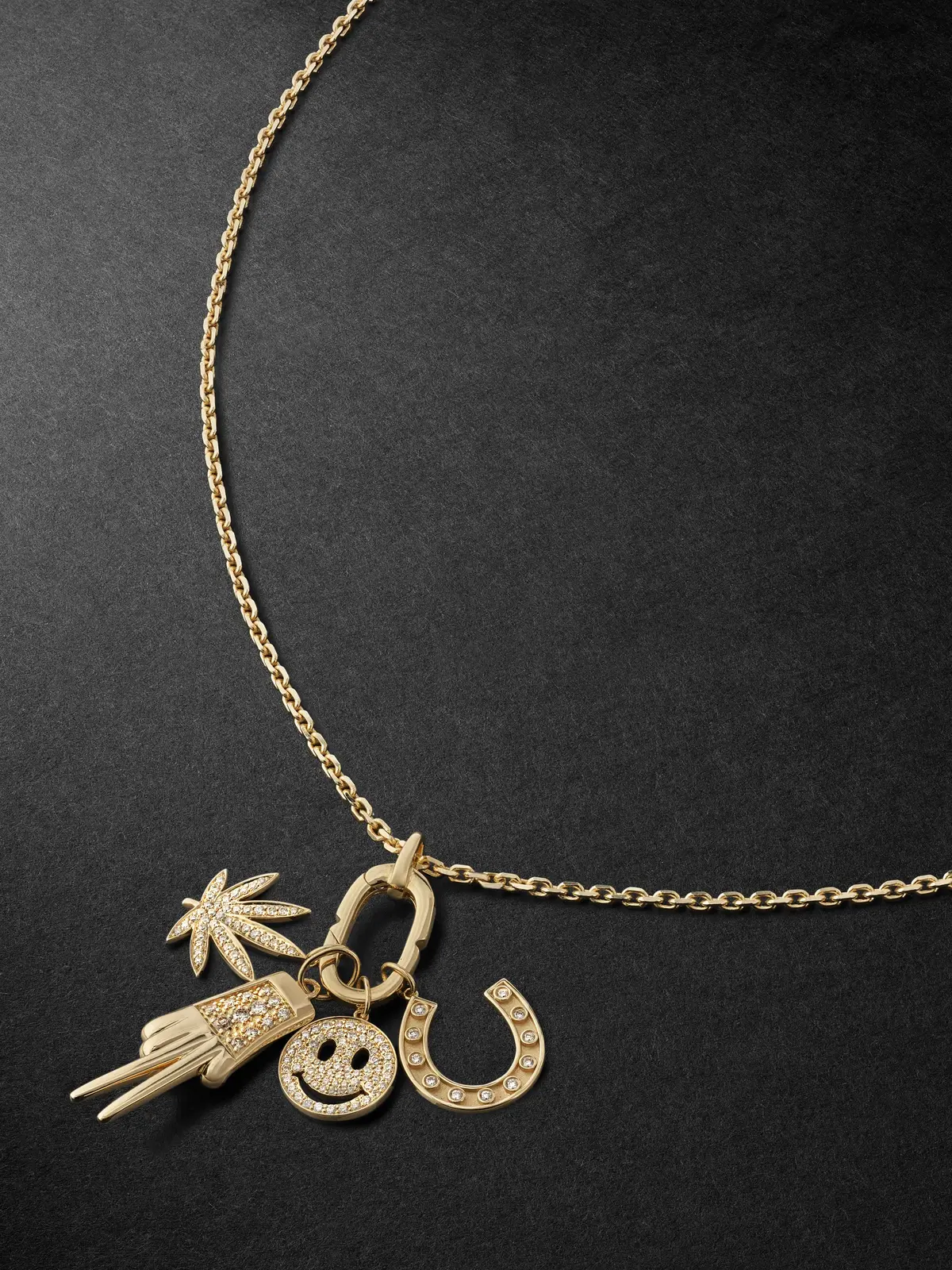 Gold Diamond Pendant Necklace - Men