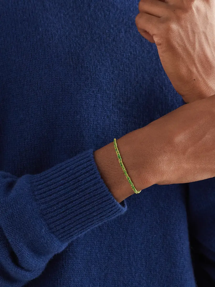 Carolina Bucci Lucky Money Gold and Silk Bracelet - Men | Thumbnail 2