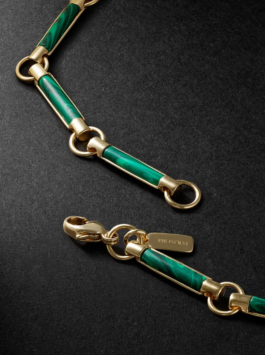 Foundrae Spade 18-Karat Gold, Malachite and Diamond Pendant Bracelet - Men | Thumbnail 3 Foundrae Spade 18-Karat Gold, Malachite and Diamond Pendant Bracelet - Men | Thumbnail 3