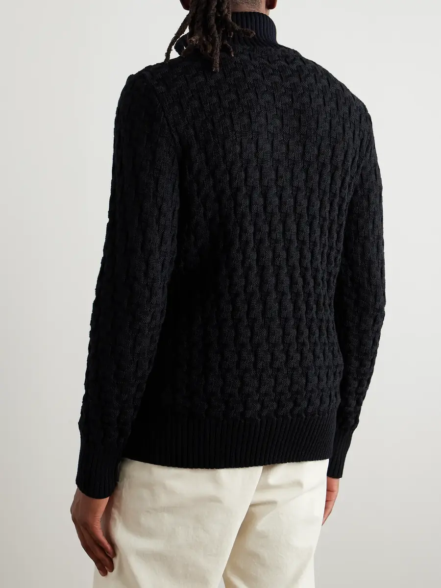S.N.S. Herning Stark Textured Virgin Wool Cardigan - Men | Thumbnail 4 S.N.S. Herning Stark Textured Virgin Wool Cardigan - Men | Thumbnail 4