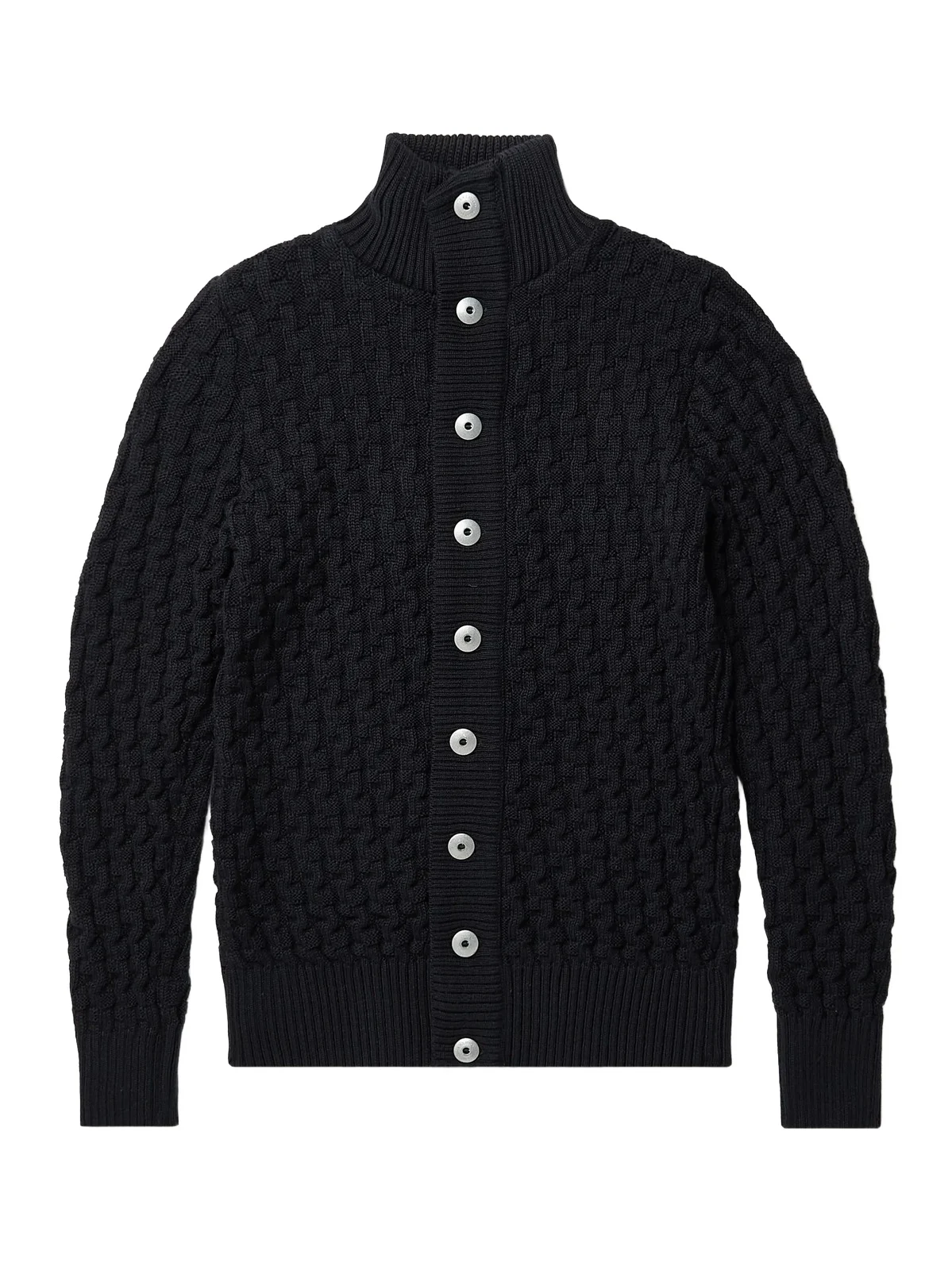 Stark Textured Virgin Wool Cardigan - Men