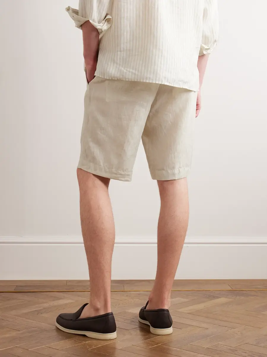 Loro Piana Straight-Leg Linen Drawstring Bermuda Shorts - Men | Thumbnail 3 Loro Piana Straight-Leg Linen Drawstring Bermuda Shorts - Men | Thumbnail 3