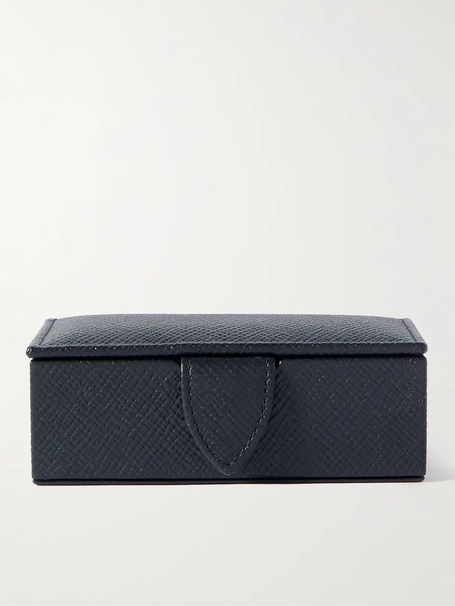 Smythson Panama Cross-Grain Leather Cufflinks Box - Men | Thumbnail 2 Smythson Panama Cross-Grain Leather Cufflinks Box - Men | Thumbnail 2
