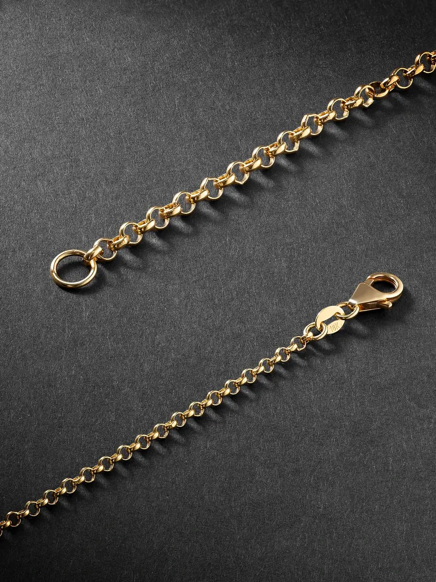 Foundrae Spade Crescent 18-Karat Gold, Malachite and Diamond Pendant Necklace - Men | Thumbnail 3 Foundrae Spade Crescent 18-Karat Gold, Malachite and Diamond Pendant Necklace - Men | Thumbnail 3