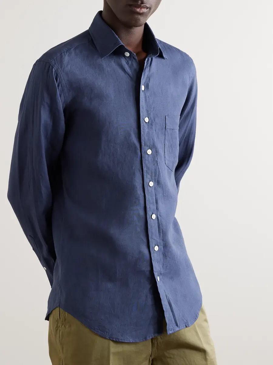 Drake's Crinkled Linen-Gauze Shirt - Men | Thumbnail 3 Drake's Crinkled Linen-Gauze Shirt - Men | Thumbnail 3