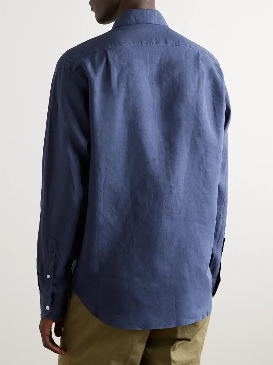 Drake's Crinkled Linen-Gauze Shirt - Men | Thumbnail 4 Drake's Crinkled Linen-Gauze Shirt - Men | Thumbnail 4