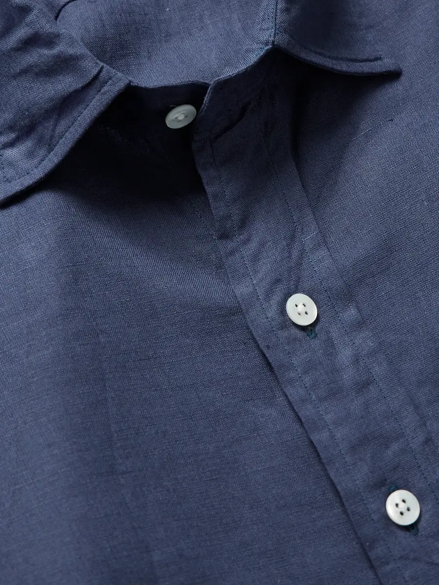 Drake's Crinkled Linen-Gauze Shirt - Men | Thumbnail 5 Drake's Crinkled Linen-Gauze Shirt - Men | Thumbnail 5