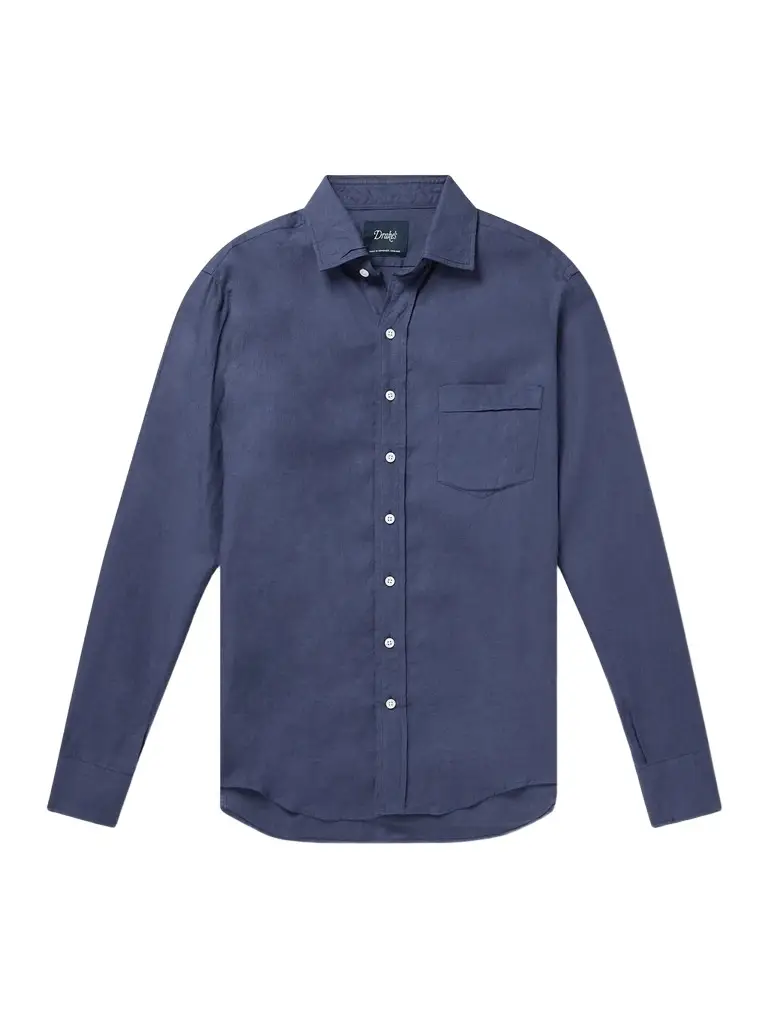 Drake's Crinkled Linen-Gauze Shirt - Men