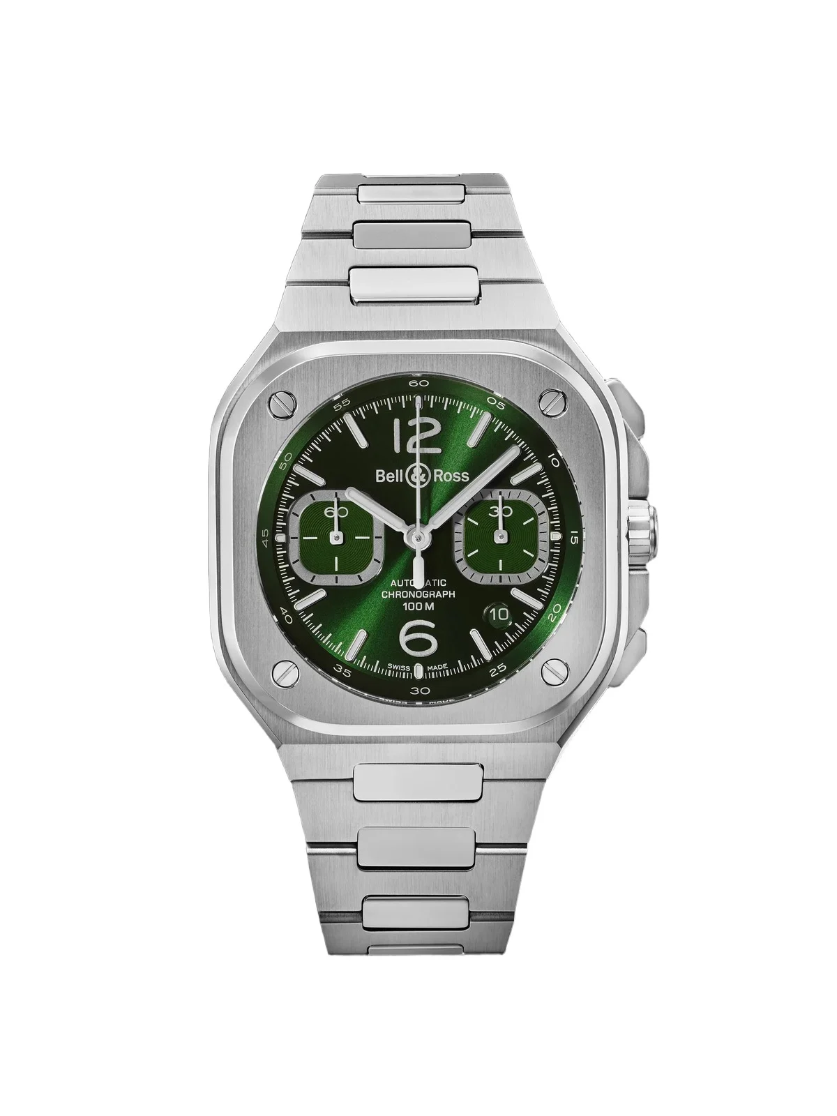 BR 05 Automatic Chronograph Stainless Steel Watch, Ref. BR05C-GN-ST/SST - Men
