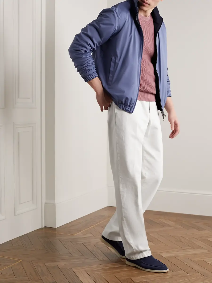 Loro Piana Merse Straight-Leg Cotton-Twill Trousers - Men | Thumbnail 2