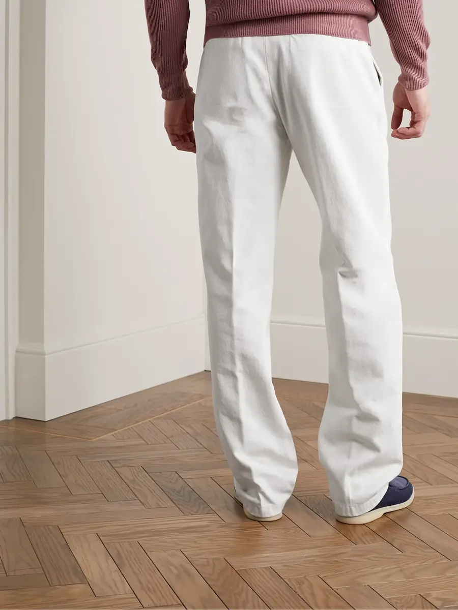 Loro Piana Merse Straight-Leg Cotton-Twill Trousers - Men | Thumbnail 3