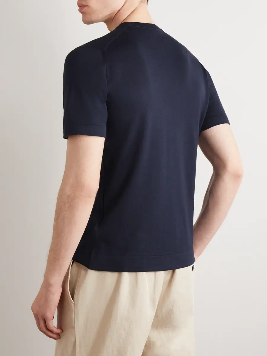 John Smedley Lorca Slim-Fit Sea Island Cotton T-Shirt - Men | Thumbnail 4 John Smedley Lorca Slim-Fit Sea Island Cotton T-Shirt - Men | Thumbnail 4