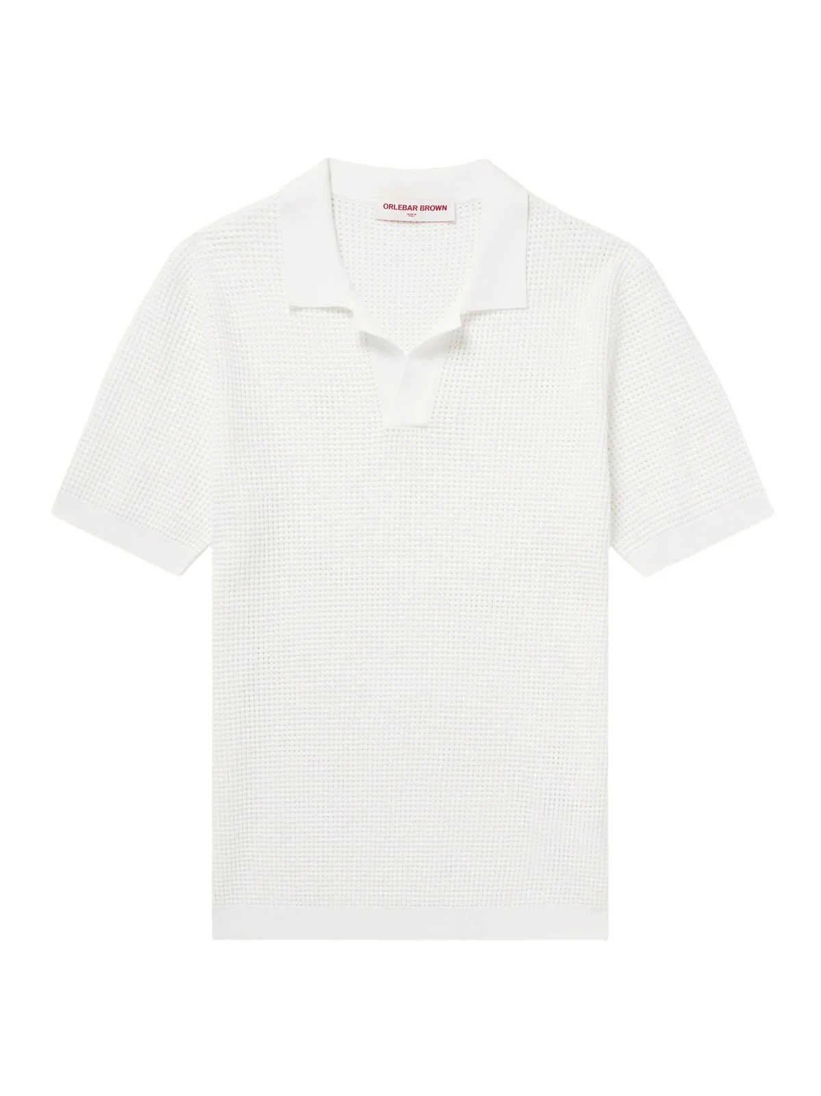 Roddy Slim-Fit Camp-Collar Pointelle-Knit Polo Shirt - Men Roddy Slim-Fit Camp-Collar Pointelle-Knit Polo Shirt - Men