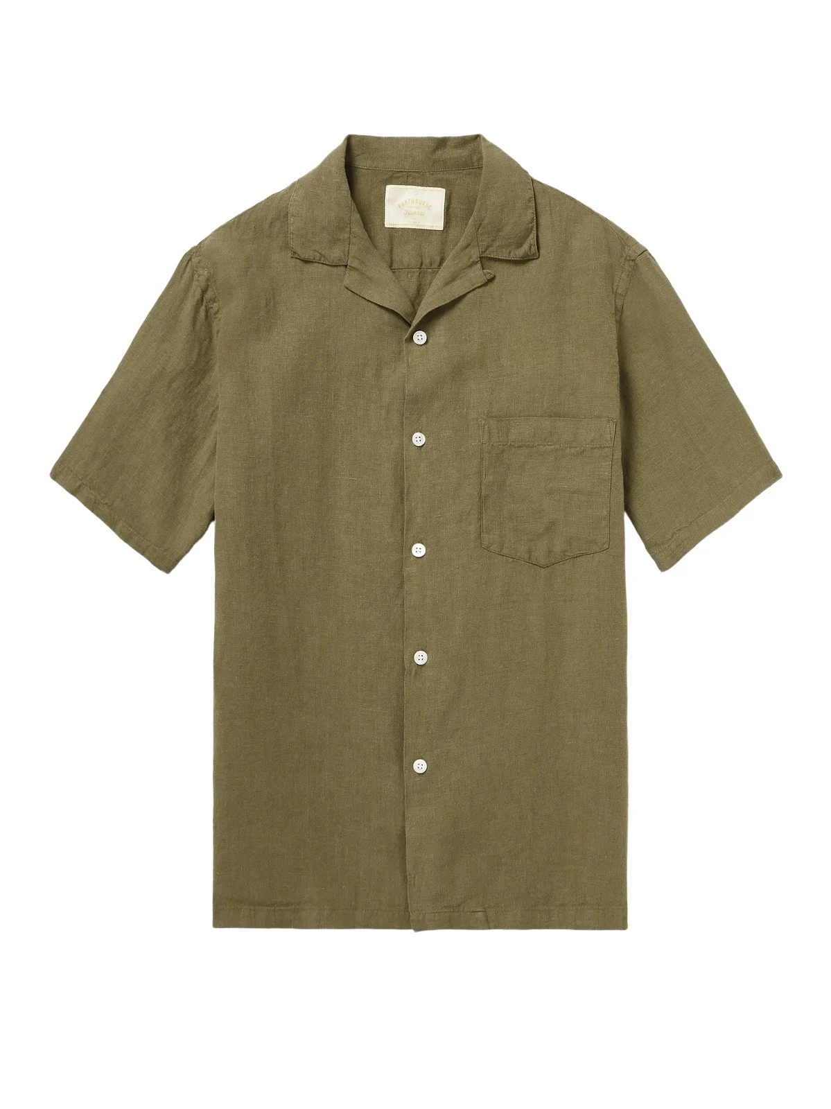 Camp-Collar Linen Shirt - Men Camp-Collar Linen Shirt - Men