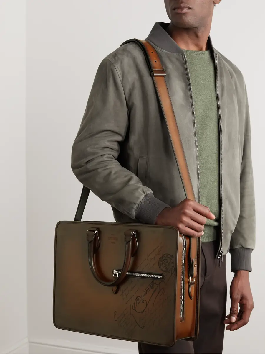 Berluti 2 Jour Neo Scritto Venezia Leather Briefcase - Men | Thumbnail 2