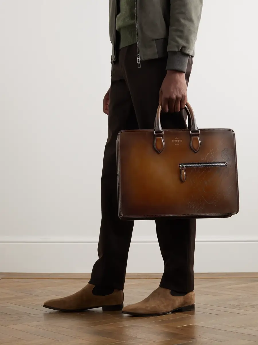 Berluti 2 Jour Neo Scritto Venezia Leather Briefcase - Men | Thumbnail 6