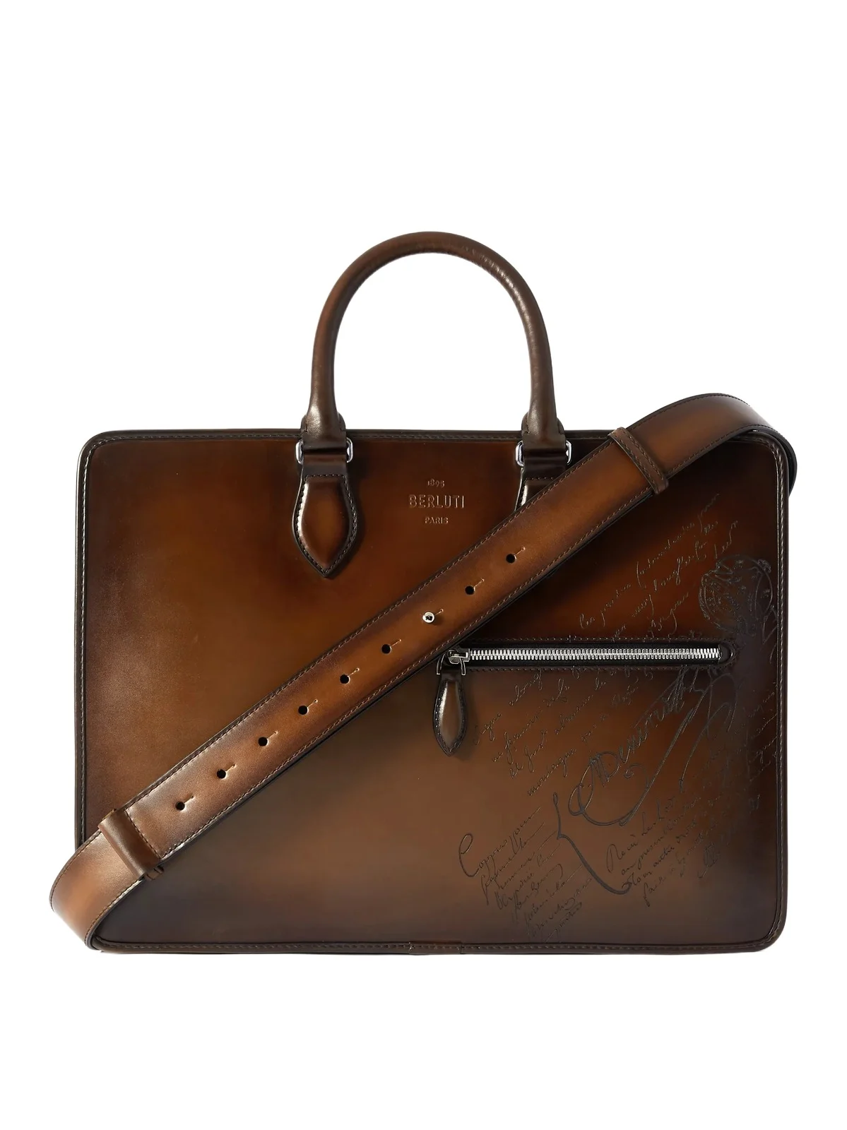2 Jour Neo Scritto Venezia Leather Briefcase - Men