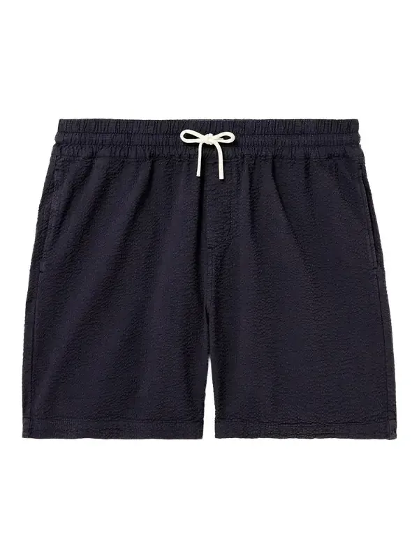 Portuguese Flannel Atlantico Straight-Leg Cotton-Seersucker Drawstring Shorts - Men