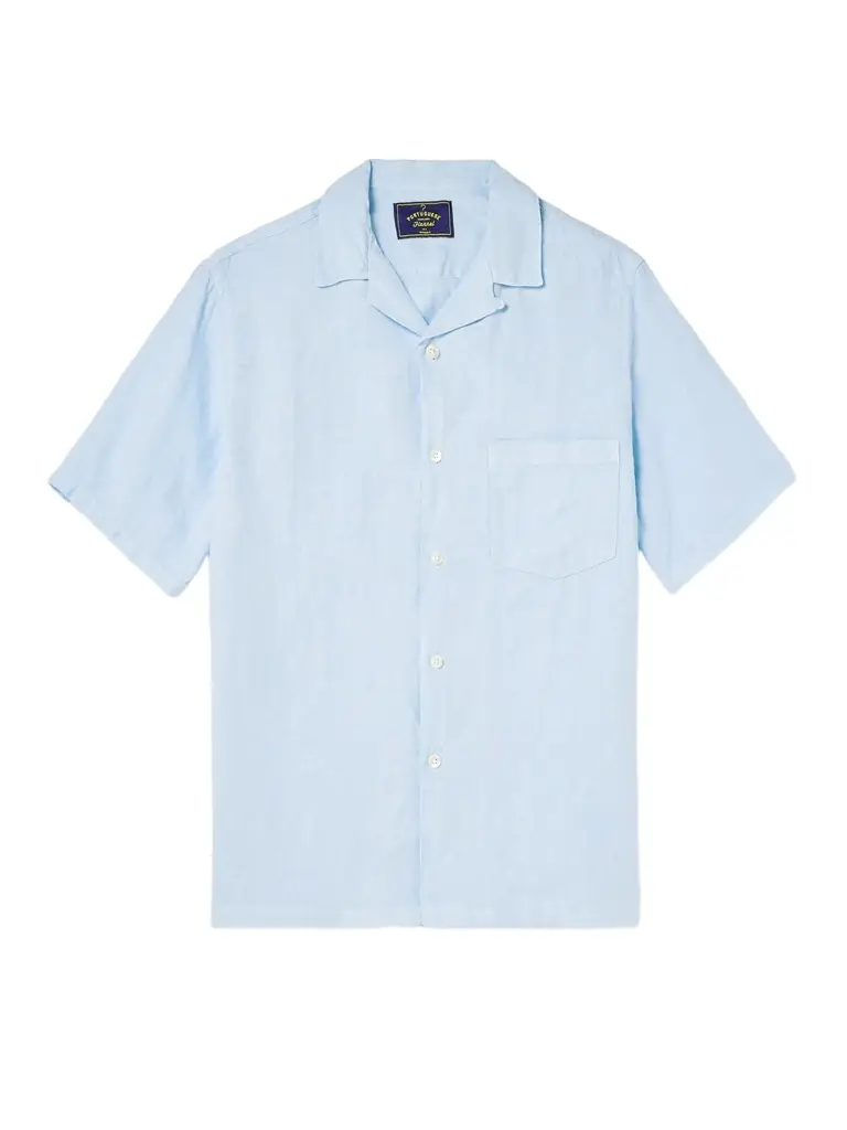 Portuguese Flannel Camp-Collar Linen Shirt - Men