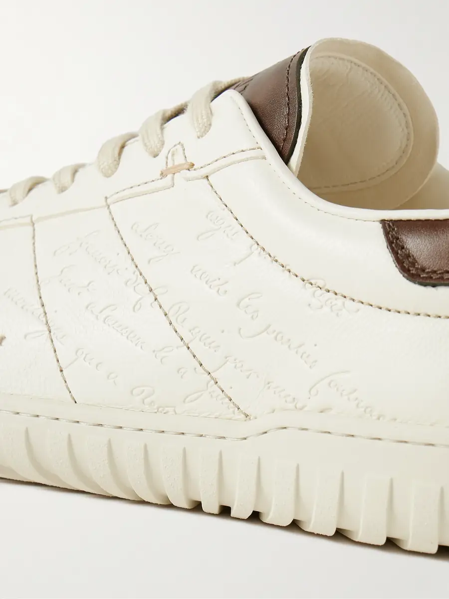Berluti Trainer Scritto Suede-Trimmed Venezia Leather Sneakers - Men | Thumbnail 6