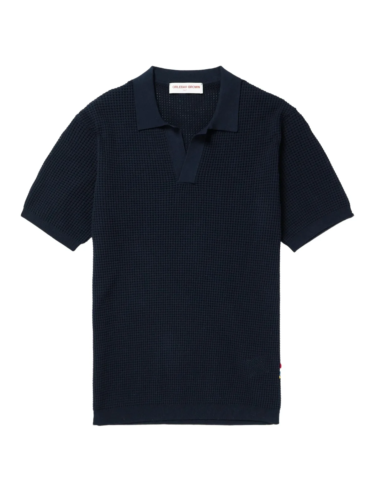 Roddy Slim-Fit Camp-Collar Pointelle-Knit Polo Shirt - Men Roddy Slim-Fit Camp-Collar Pointelle-Knit Polo Shirt - Men