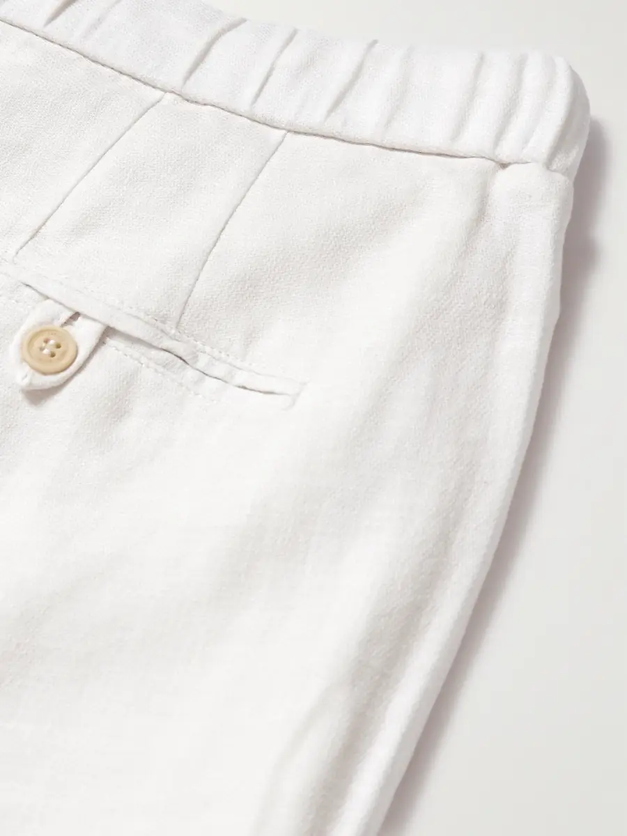 Frescobol Carioca Oscar Straight-Leg Linen and Cotton-Blend Drawstring Trousers - Men | Thumbnail 5