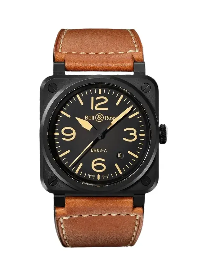 Bell & Ross BR 03 Heritage Automatic Ceramic Watch, Ref. BR03A-HER-CE/SCA - Men