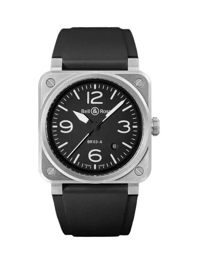 BR 03 Automatic Stainless Steel Watch, Ref. BR03A-BL-ST/SRB - Men BR 03 Automatic Stainless Steel Watch, Ref. BR03A-BL-ST/SRB - Men