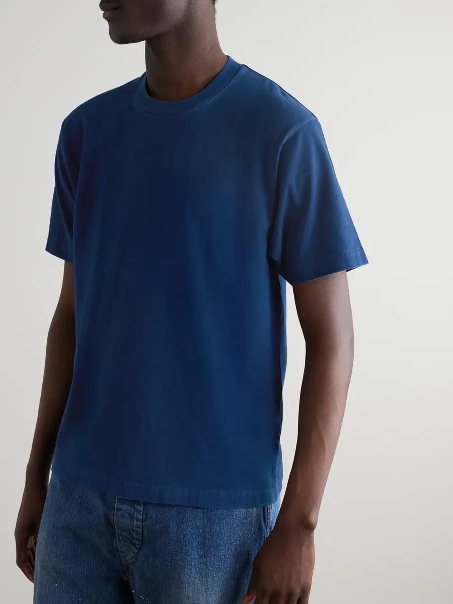 Blue Blue Japan Indigo-Dyed Cotton-Jersey T-Shirt - Men | Thumbnail 3 Blue Blue Japan Indigo-Dyed Cotton-Jersey T-Shirt - Men | Thumbnail 3