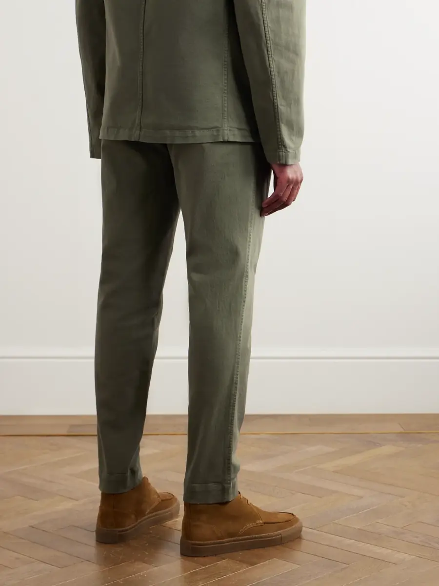 MR P. Tapered Pleated Garment-Dyed Cotton-Blend Twill Trousers - Men | Thumbnail 3