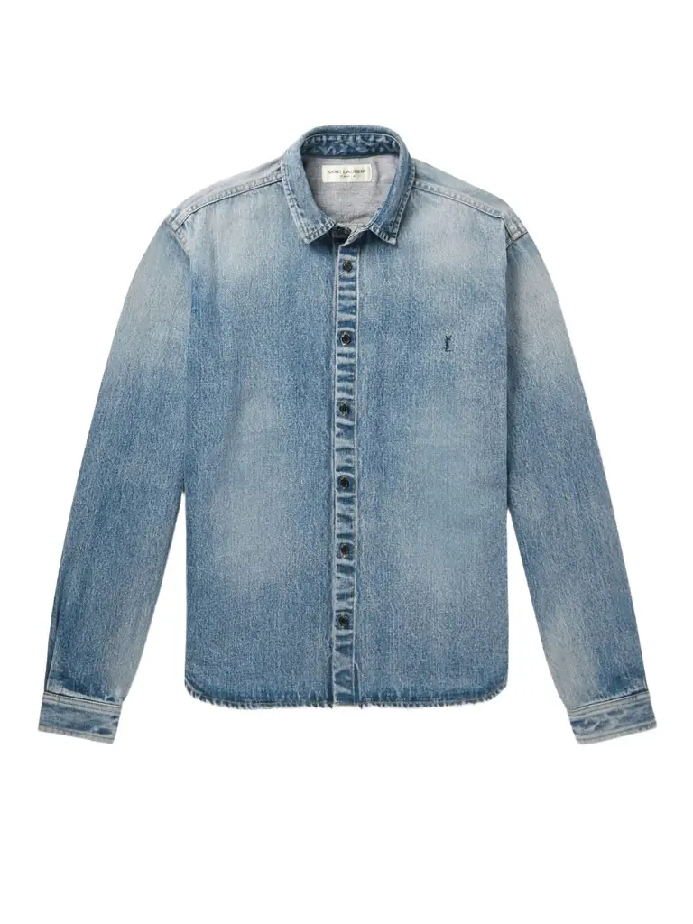 Logo-Embroidered Denim Shirt - Men