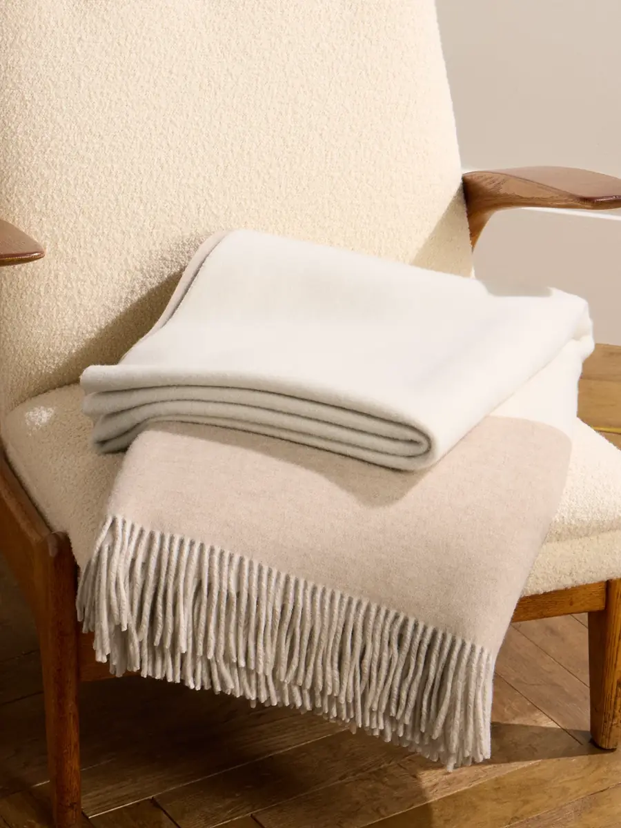 Brunello Cucinelli Fringed Colour-Block Cashmere Blanket - Men | Thumbnail 2