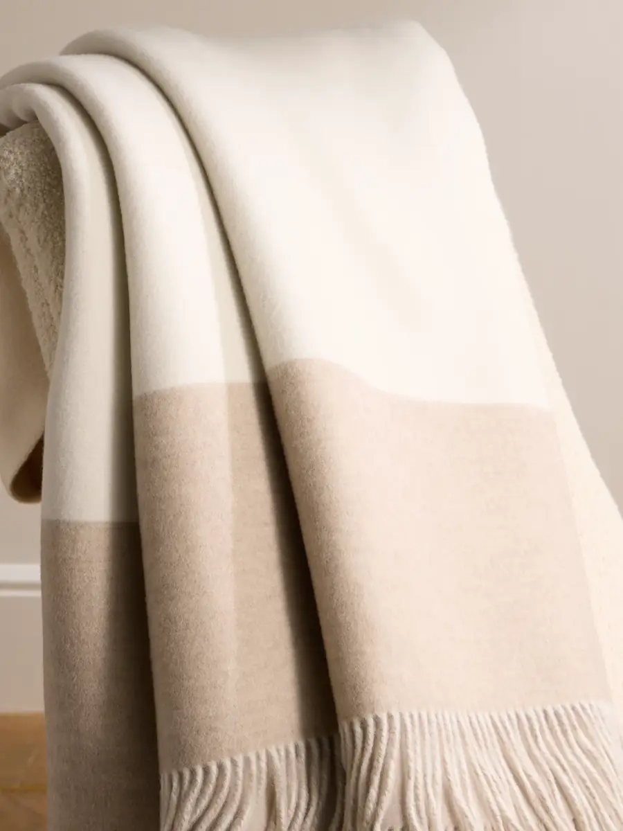 Brunello Cucinelli Fringed Colour-Block Cashmere Blanket - Men | Thumbnail 3