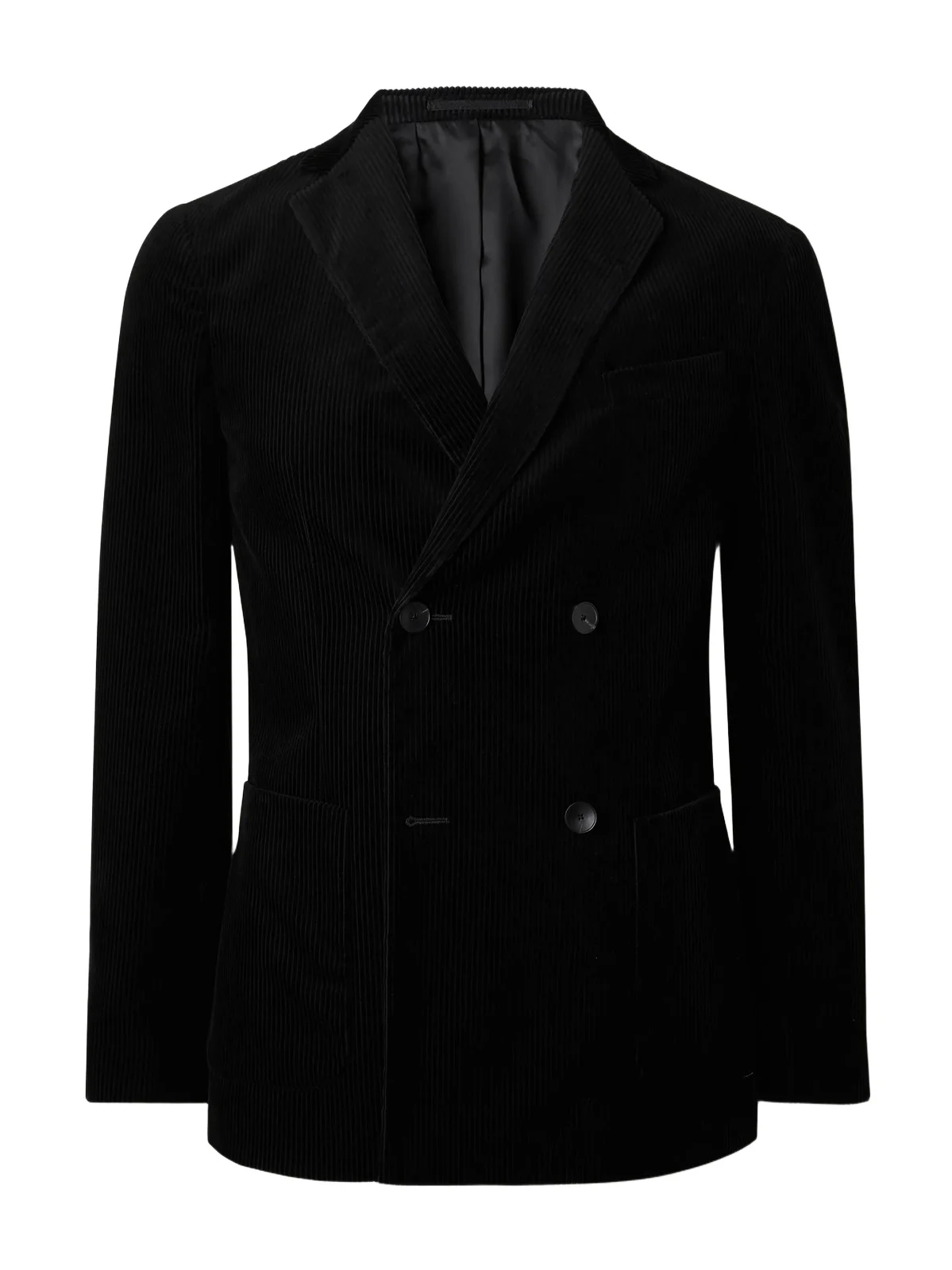 Double Breasted Cotton and Cashmere-Blend Corduroy Suit Jacket - Men
