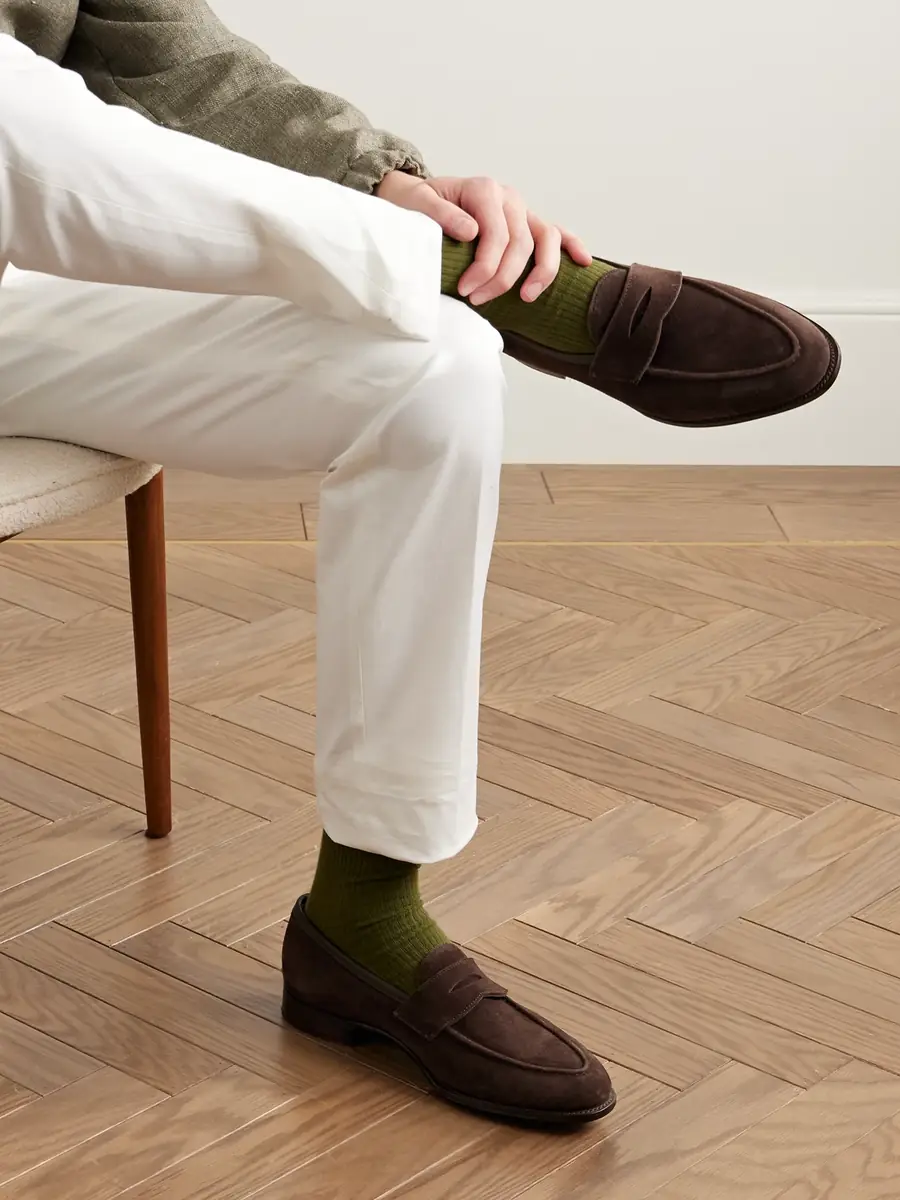 George Cleverley Bradley II Suede Penny Loafers - Men | Thumbnail 2