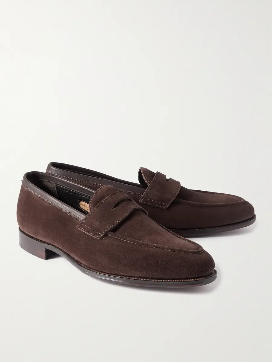 George Cleverley Bradley II Suede Penny Loafers - Men | Thumbnail 4