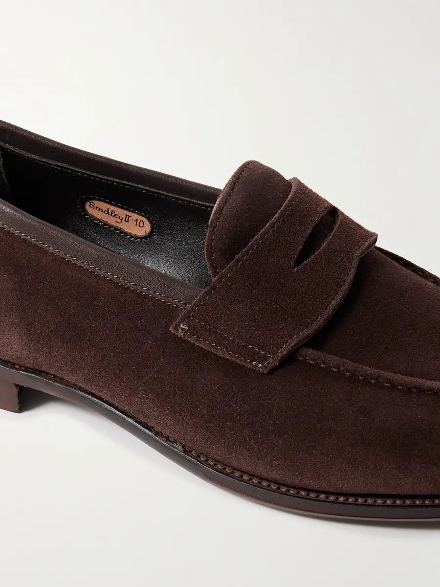 George Cleverley Bradley II Suede Penny Loafers - Men | Thumbnail 6