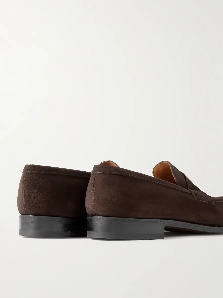 J.M. Weston 180 Moccasin Suede Penny Loafers - Men | Thumbnail 5