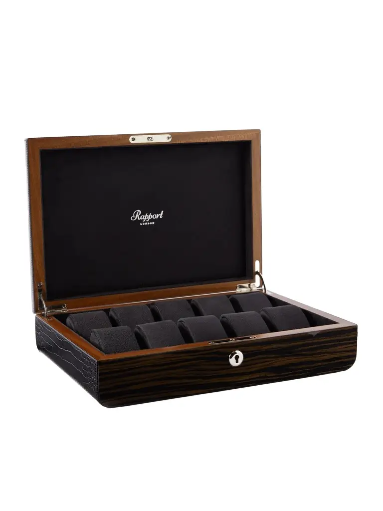 Rapport London Mayfair Wood 10-Piece Watch Box - Men