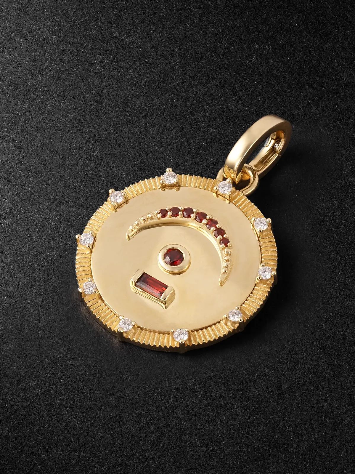 Foundrae Pause 18-Karat Gold, Garnet and Diamond Pendant - Men
