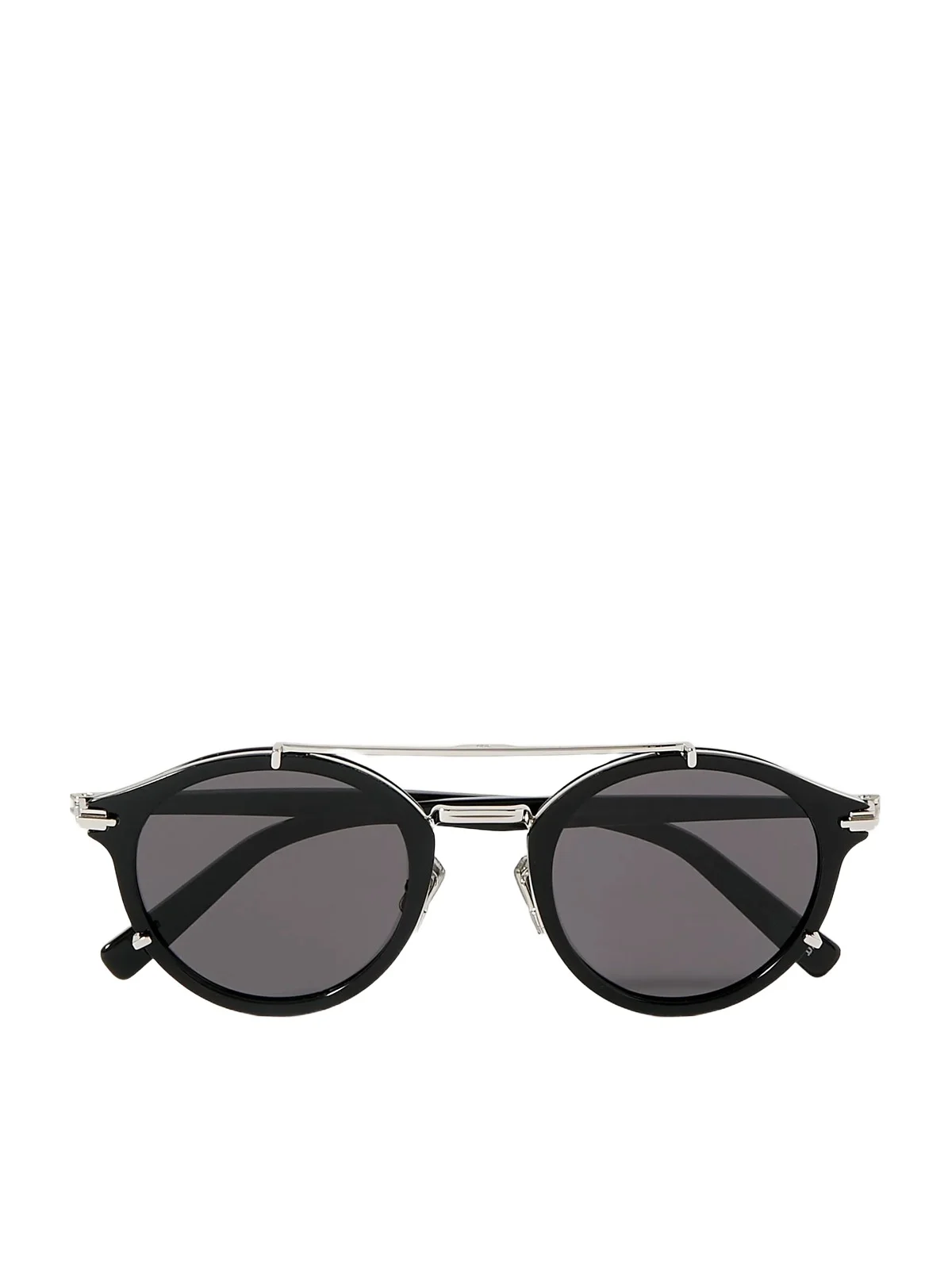 DIOR Eyewear DiorBlacksuit R7U Double-Bridge Round-Frame Acetate and Silver-Tone Metal Sunglasses - Men