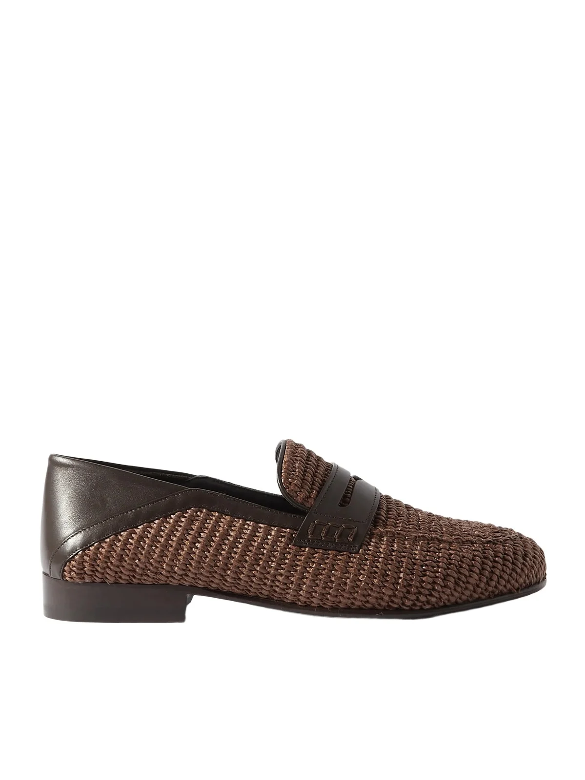 Manolo Blahnik Padstow Leather-Trimmed Raffia Loafers - Men