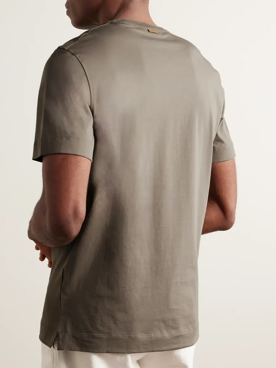 Zegna Slim-Fit Logo-Embroidered Cotton-Jersey T-Shirt - Men | Thumbnail 4 Zegna Slim-Fit Logo-Embroidered Cotton-Jersey T-Shirt - Men | Thumbnail 4