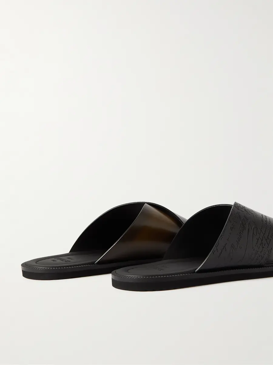 Berluti Sifnos Scritto Venezia Leather Sandals - Men | Thumbnail 5 Berluti Sifnos Scritto Venezia Leather Sandals - Men | Thumbnail 5