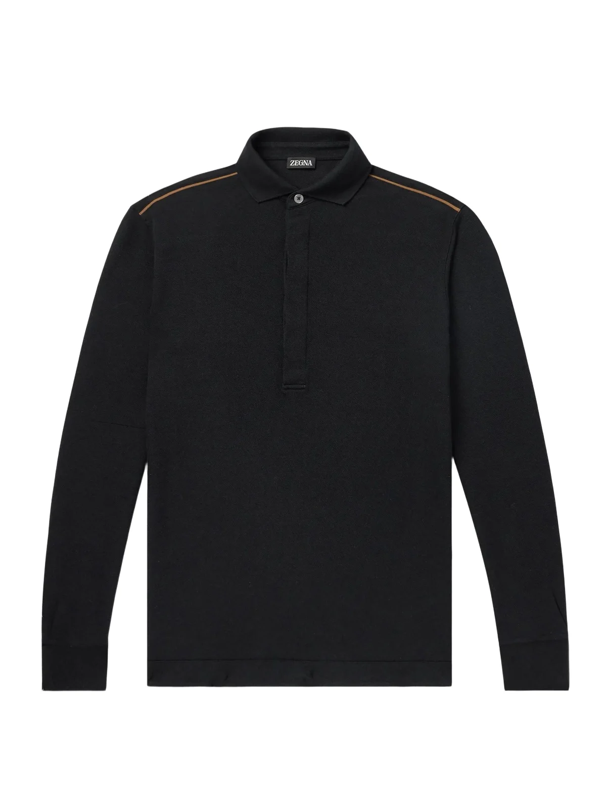 Leather-Trimmed Cotton-Piqué Polo Shirt - Men