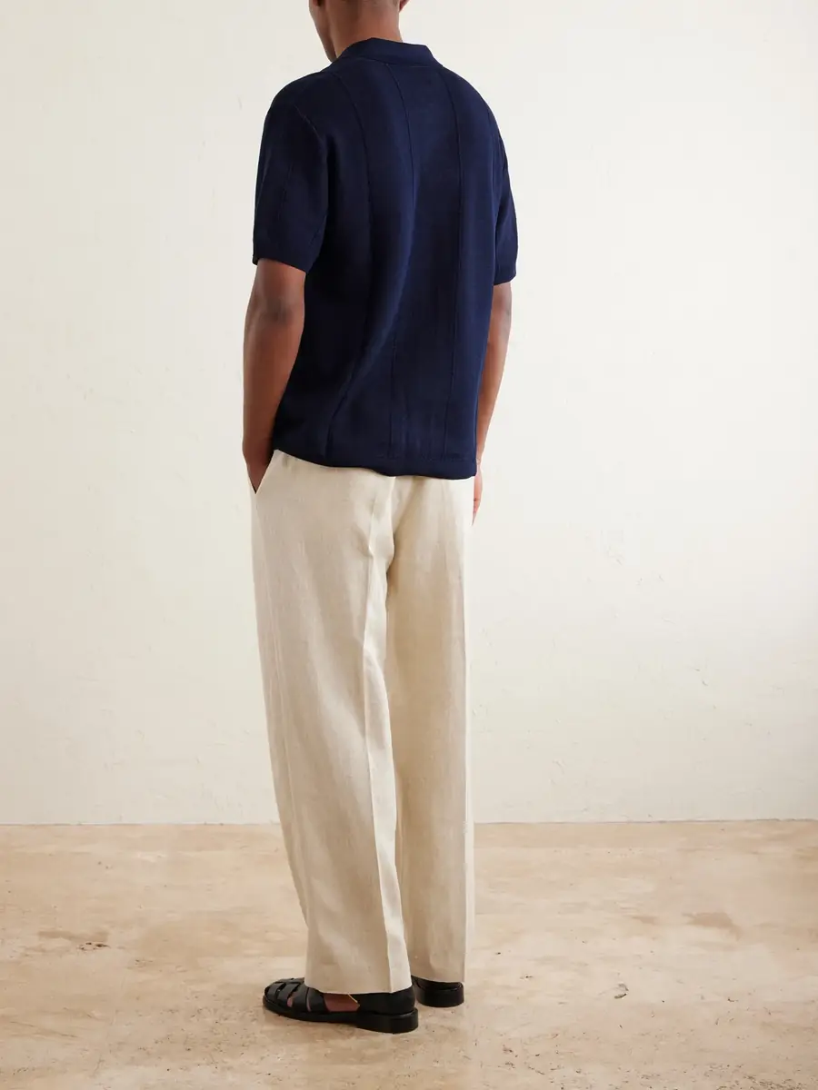 Orlebar Brown Tiernan Ribbed Cotton Polo Shirt - Men | Thumbnail 3