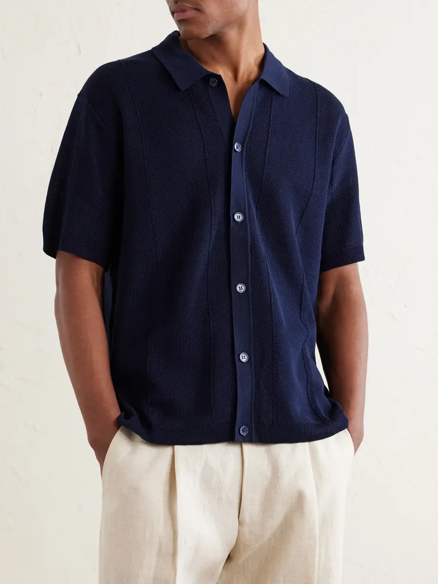 Orlebar Brown Tiernan Ribbed Cotton Polo Shirt - Men | Thumbnail 5